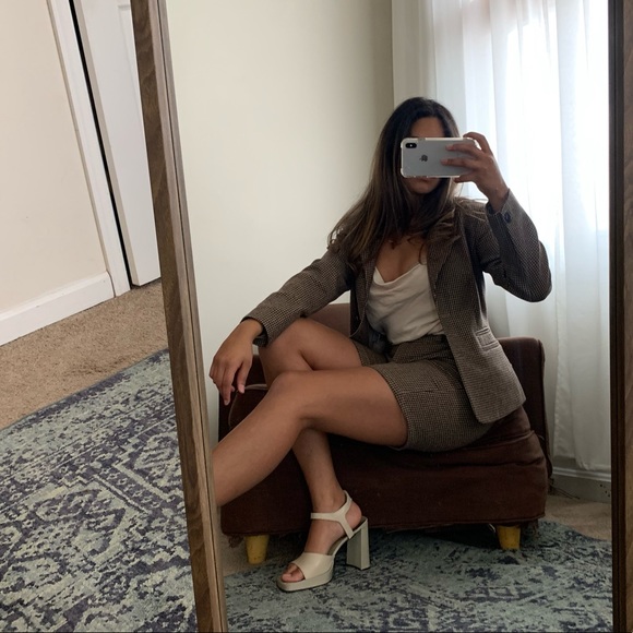 Two piece houndstooth suit